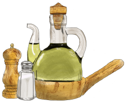 Dessin d'huile, sel et poivre